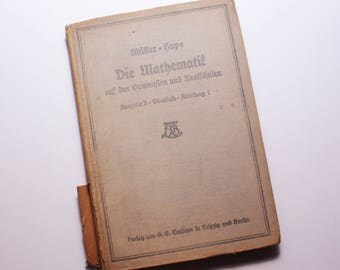 1915 German Mathematics - "Die Mathematif"