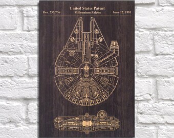 Star wars Patent prints Movie posters Wood wall art gifts for Boyfriend gifts for Men gifts for Brother gift for him Panel effect wall decor