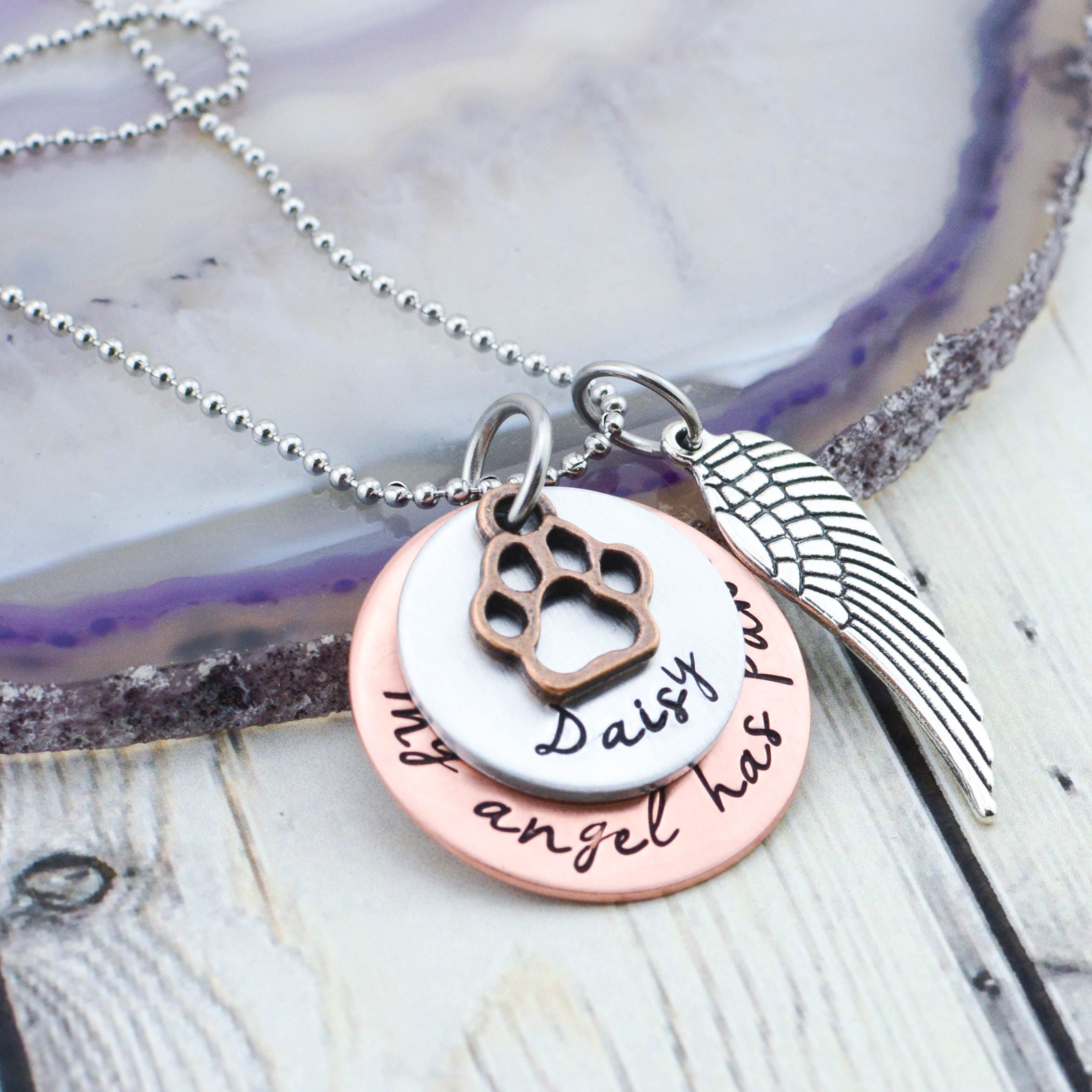 Custom Pet Memorial Necklace Personalized Pet Memorial