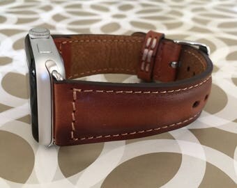Leather Apple Watch Band Leather Applewatch Band Apple Watch Strap Leather iwatch band 42mm Personalized Gift 3rd Anniversary Gift for Women