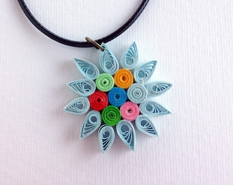 Quilled Necklace Quilling Jewelry Paper Flower Necklace