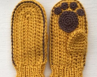 Daniel Tiger Mittens crochet pattern PDF. English USA. Read description of listing before to buy.