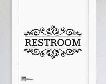Bathroom Sign Decal bathroom door decal | etsy Bathroom Sign Decal bathroom door decal | etsy