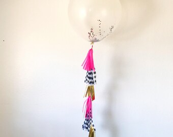 36" Balloon | 36 Inch Balloon | Round Balloon | Balloon with tassels | Confetti Balloon | Custom Balloon | Party Decor | giant balloon