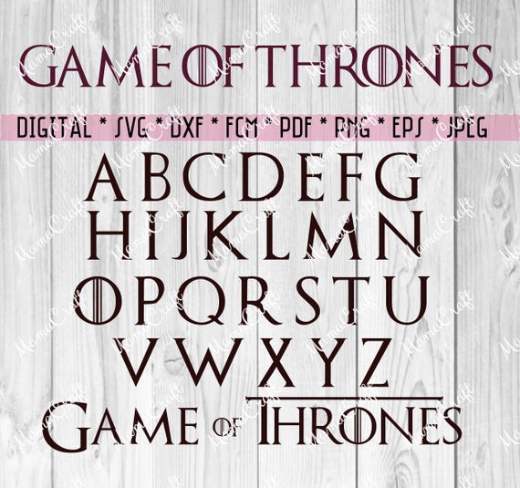 game of thrones font alphabet silver