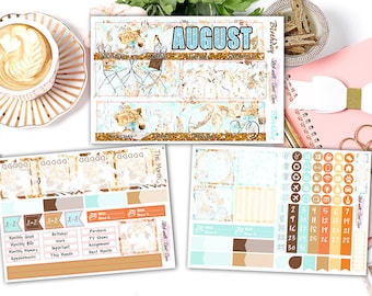 August Monthly View Stickers • Erin Condren Life Planner
