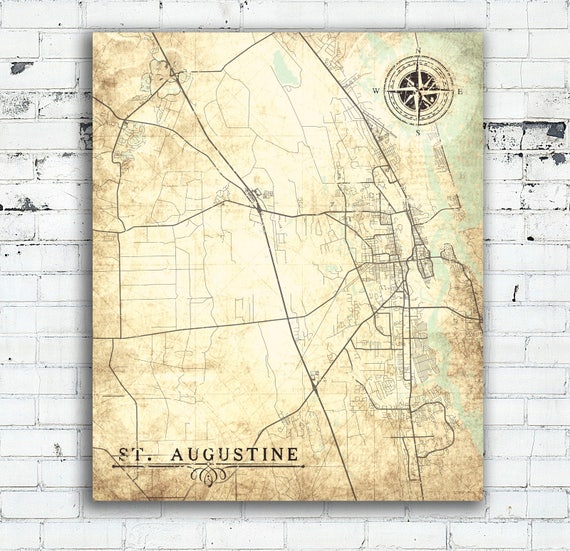 ST AUGUSTINE Canvas Print Florida FL Vintage Map St Augustine   Il 570xN.1261380829 6p3i 