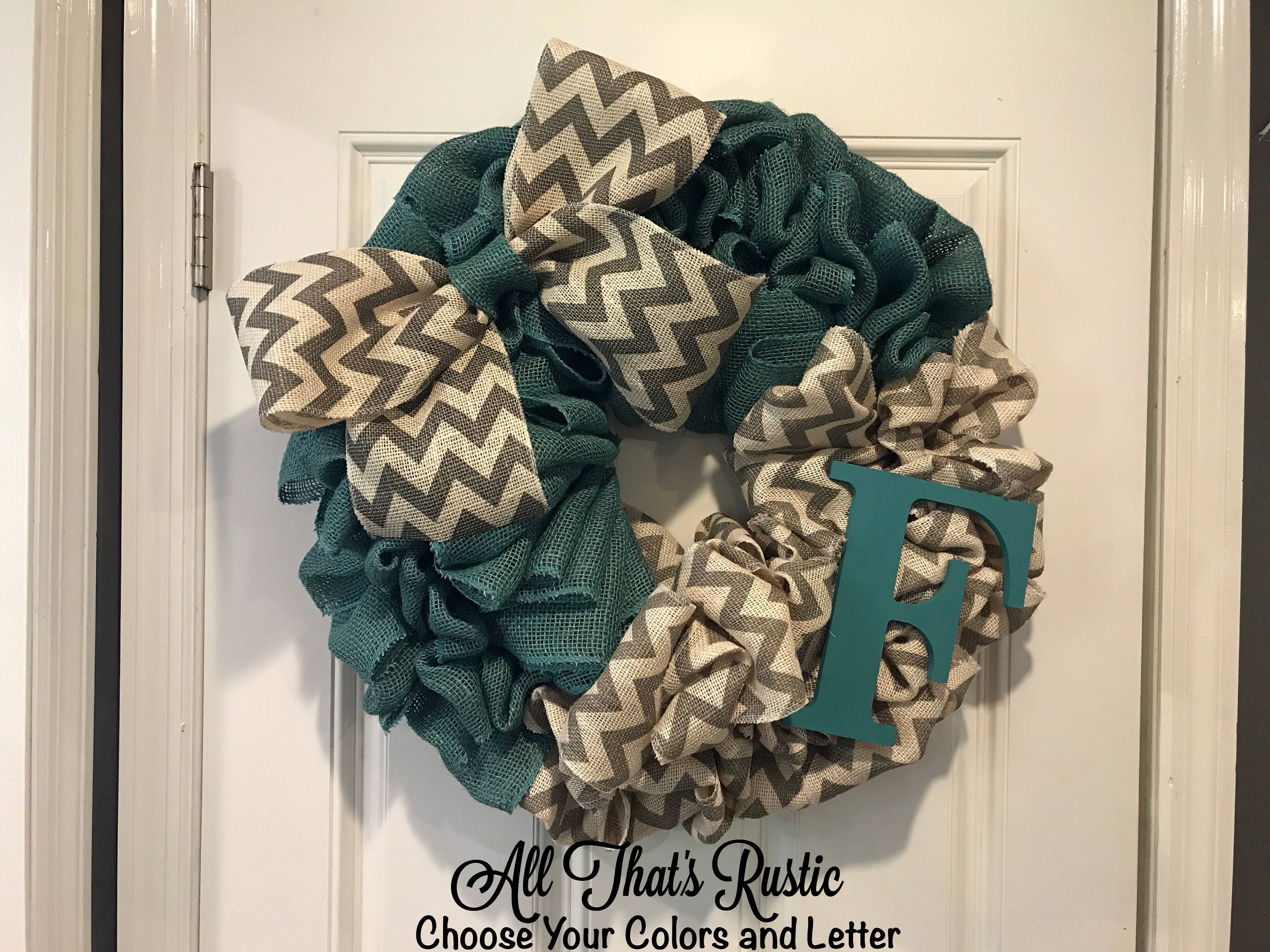 Colorful Grey Chevron Front Door Wreath front door decor