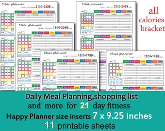 Fitness Logging System Tracking Sheet Beach Body 1200 Calorie