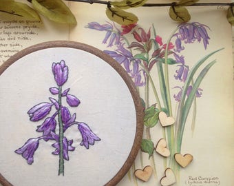 Floral Bluebell Botanical Embroidery Hoop