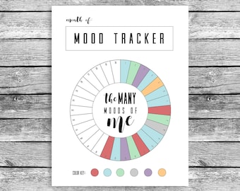 Monthly Mood Tracker Circle, Happy Planner Classic, Mood Chart, Printable, PDF Download, Track Your Mood, Instant, Bullet Journal Shortcut