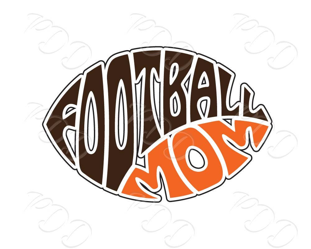 Download Digital Football mom Word Art in Oval Football shape Football