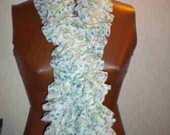 handmade tissecharpe blue/white ribbon yarn scarf