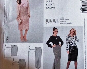 Burda Pattern, Burda7124, misses fitted skirt,above knee, below knee and floor length skirt, sz: 10 thru 24