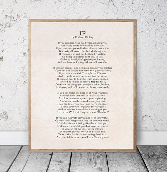 POEM IF Rudyard Kipling Graduation Birthday