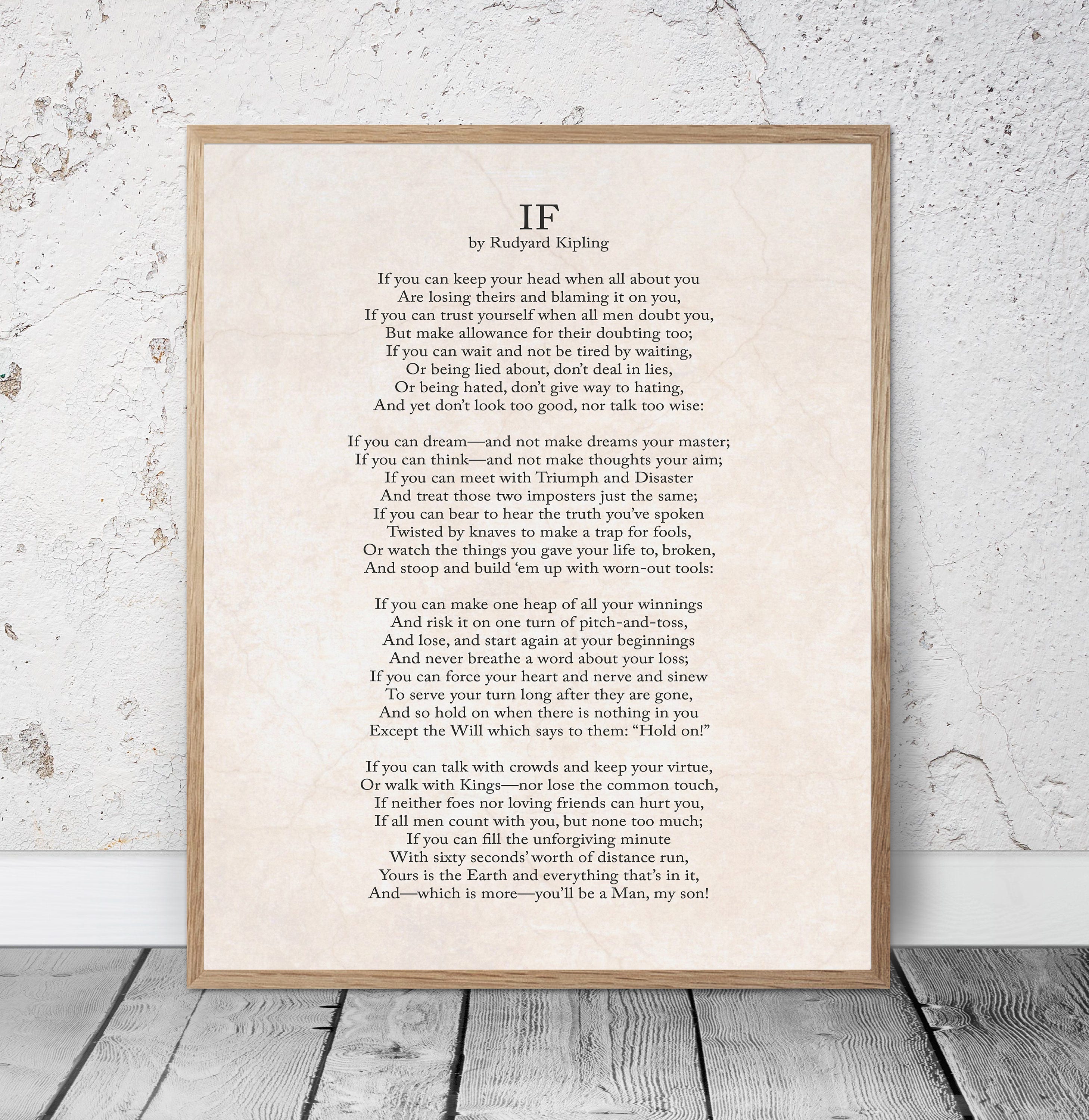 POEM IF Rudyard Kipling Graduation Birthday