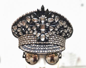FREE SHIPPING! 'Jax' Military Hat. Captains Hat. Burning Man Hat.