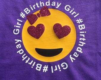 Birthday Girl Emoji shirt, Birthday Girl shirt, Emoji birthday shirt