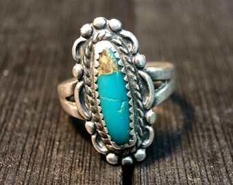 Navajo Vintage Sterling Silver/ Turquoise Ring #084