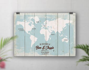 Beach wedding sign, Wedding Guestbook Alternative, Barefoot wedding sign, Rustic Wedding Decor, Personalised Travel Map Boho Hipster Wedding