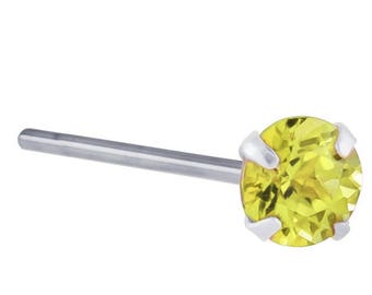 Canary Yellow Diamond 950 Platinum Fishtail Nose Ring