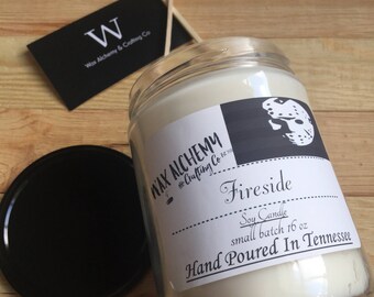 Jason Voorhees Fireside Candle - Scented Soy Candle - Halloween Candle - Soy Candles Handmade - Gothic Home Decor - Halloween Candle - Goth