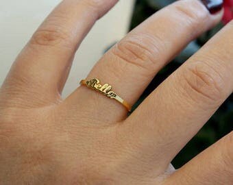 Custom Name Ring-Name Ring-Gold Jewelry-Name jewelry-Bridesmaid Gift-Personalized Gift-Personalized Ring-Personalized Jewelry