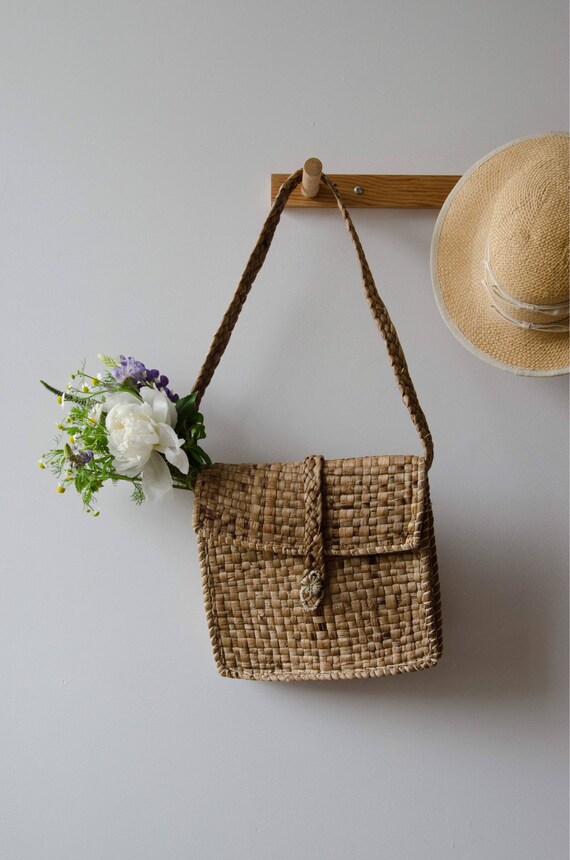 Natural Fiber Shoulder bag, long strap