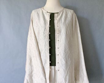 vintage silk blouse/silk jacket/ silk duster/ minimalist silk top/ silk shirt/ women's size M/L