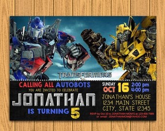 Transformers, Transformers Birthday, Transformers Invitation, Transformers Party, Transformers Birthday Invitation, Transformers Invite