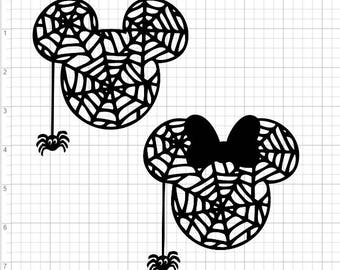 Halloween Mickey Minnie Spider SVG PDF EPS Dxf & Studio 3 Cut Files