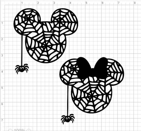 Halloween Mickey Minnie Spider SVG PDF EPS Dxf & Studio 3 Cut