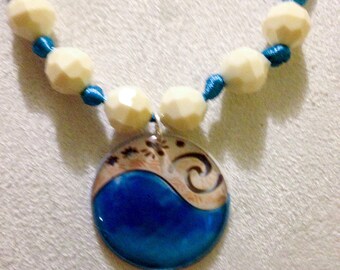 12x Moana Heart of Te fiti Necklace w end connectors Birthday Party Favors