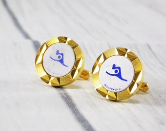 Gift\for\brother vintage Jewelry gold cufflinks Mens Jewelry cute water polo sports cufflinks wedding favours retro jewelry groom cufflinks