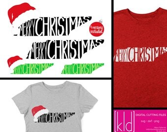 4 Tennessee Christmas - Tennessee svg - Merry Christmas svg - Santa Hat svg - State of Tennessee svg files