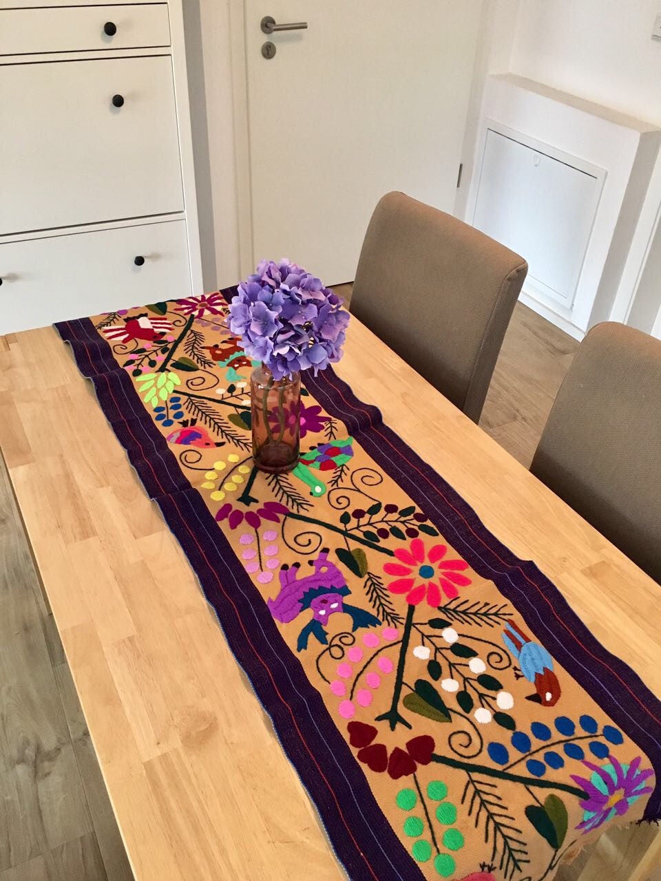 Mexican Hand Embroidered Table Runner Wall Decoration