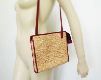 Rattan Bag, Boho Bags, Rattan Purse, Shoulder Bag, Handbag, Hippie Bag, Ladies Purses, Faux Leather Purse, Rattan, Wicker Bag, Festival Bag