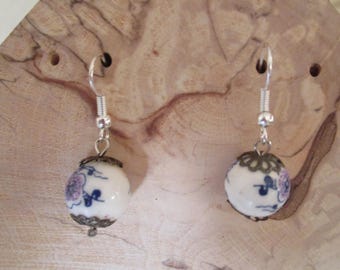 porcelain bead earrings