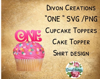 Download One cake topper svg | Etsy