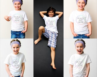 Professional Kids Tshirt Mockup Instant Download | Child T-shirt Top Mock-up 7 JPEG Files | Commercial Use
