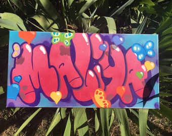 canvas painting graffiti name customized for girl's room decor