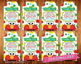 ELMO Goldfish Party Favor Tags Sesame Street favors Goldfish
