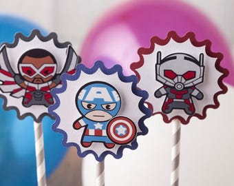 Marvel Avenger cupcake topper