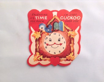 Vintage Valentine Card Clock Paper Epherma Valentines