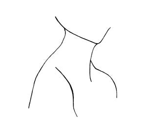 Someone | Simple Minimal Black and White Nude Feminine Fashion Art Sketch Drawing, Fine Art, Wall Art, Home Decor, Print