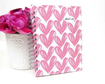 2017 - 2018 Daily academic planner / hardback diary, school planner, agenda