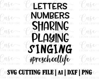 Hashtag Preschool Life SVG Cutting File, Ai, Dxf and PNG | Instant Download | Cricut and Silhouette | School | back to school | Pre-K