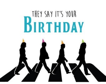 Items similar to The Beatles birthday card on Etsy