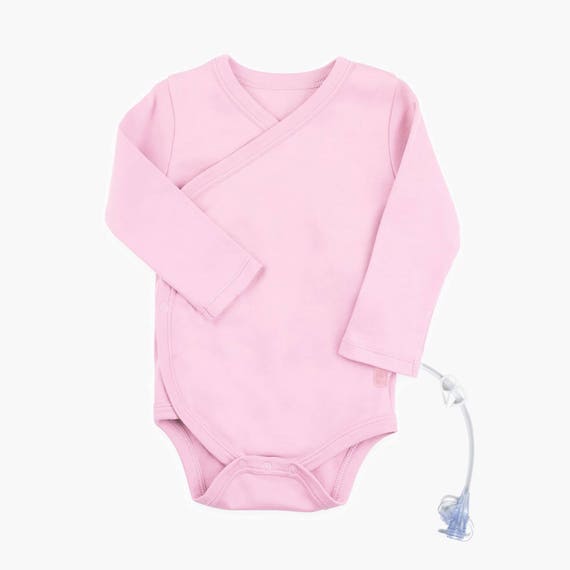 GTube Kimono Onesie Baby Feeding Tube Bodysuit Longsleeve