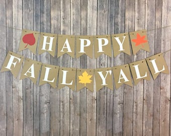 Happy Fall Y'all Banner, Fall Banner, Autumn Banner, Home Decor, Photo Prop